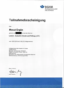 Fachliche Qualifikation BGHM Prüfung von Leitern und Tritten Rhein-Kreis Neuss – BM Prüfservice